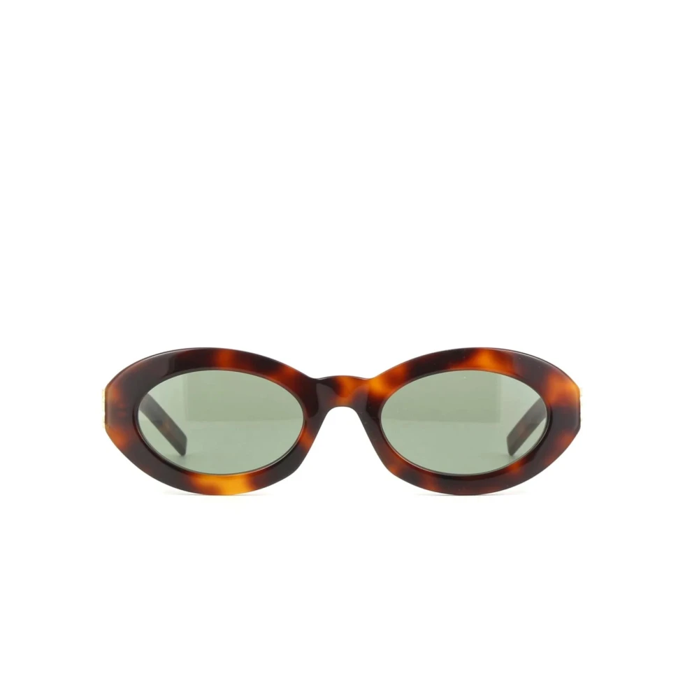Saint Laurent Women's Brown Elegant Oval Sunglasses - Sunglasses - One Size - Accessories