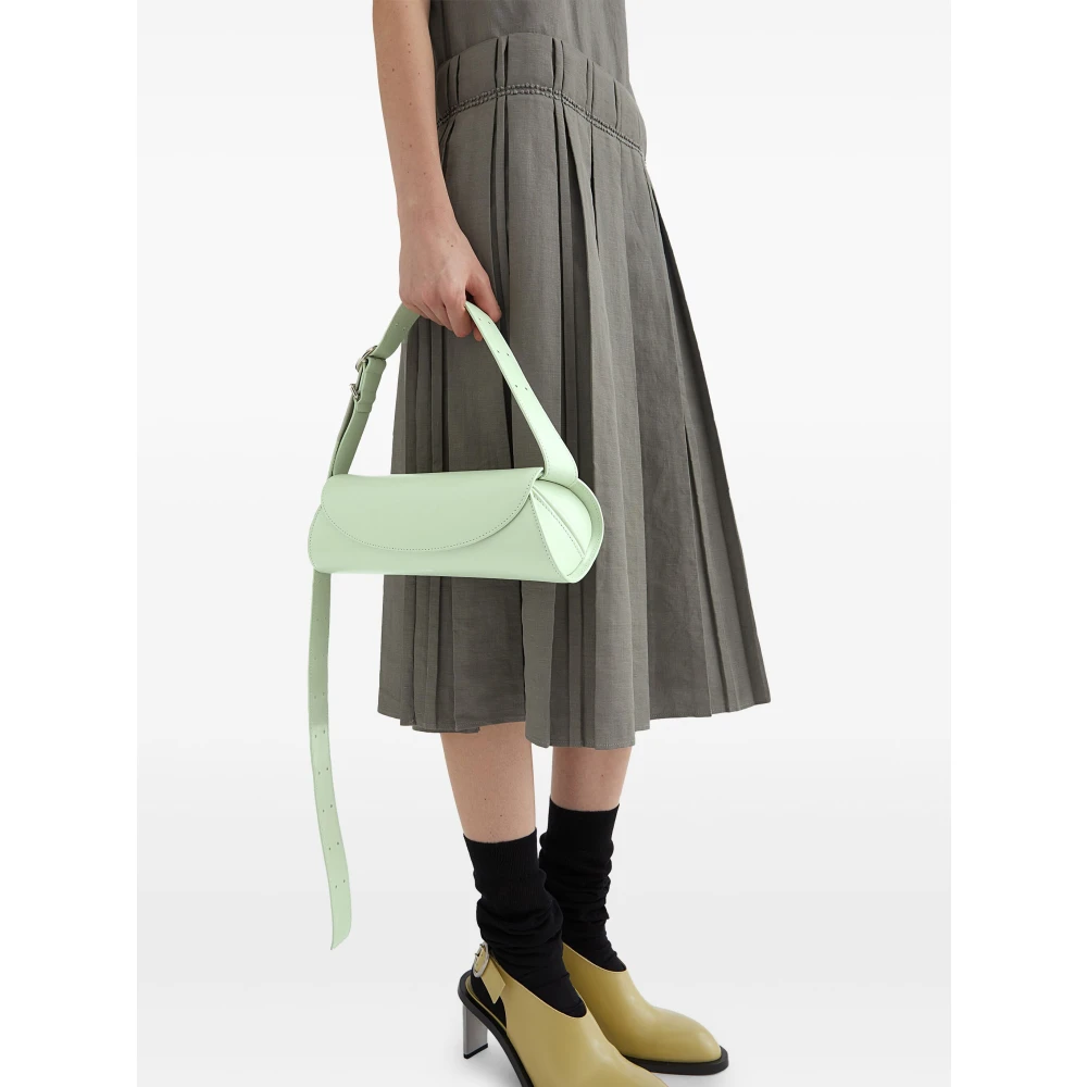 Jil Sander Handtas Klassiek Zwart Leer Green Dames