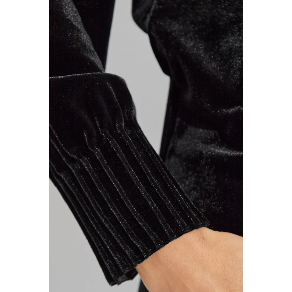 Emporio Armani Fluwelen sweatshirt Black Dames
