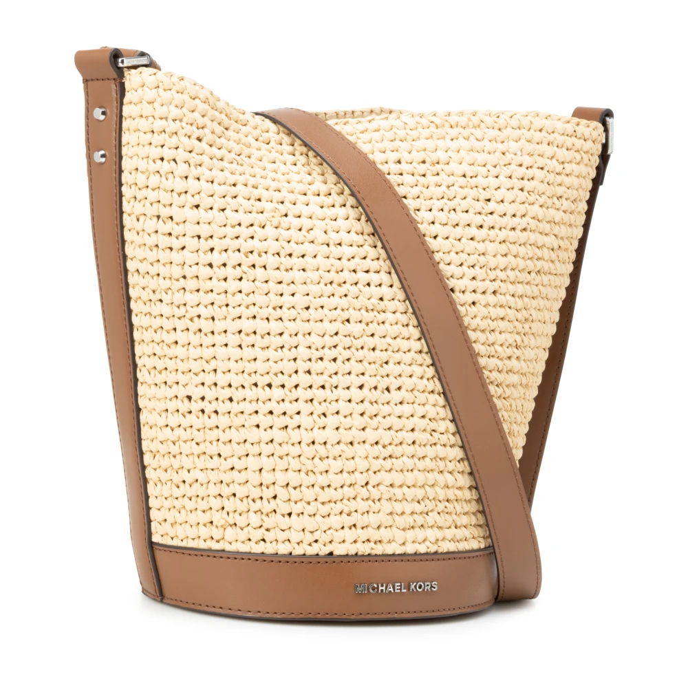 Michael Kors Strooien Emmerzak met Leren Details Beige Dames