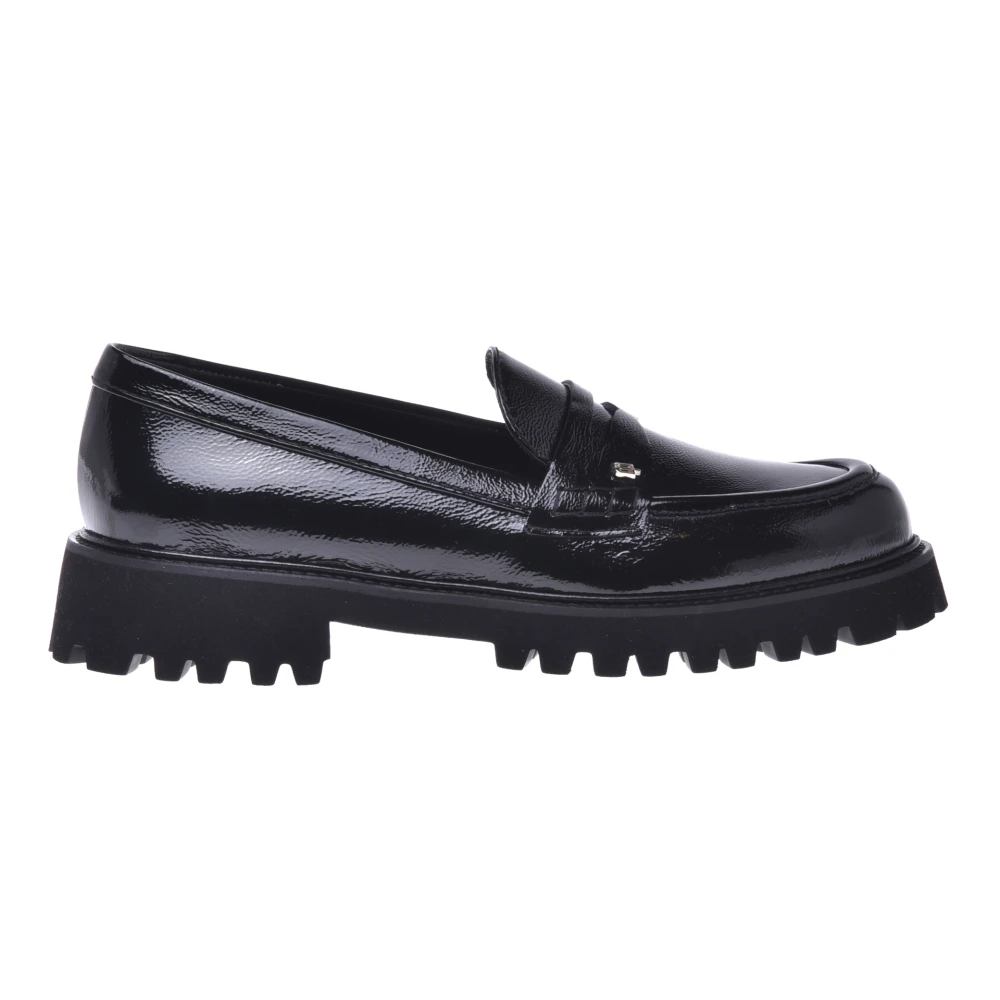 Baldinini Women's Black Naplak Leather Loafers