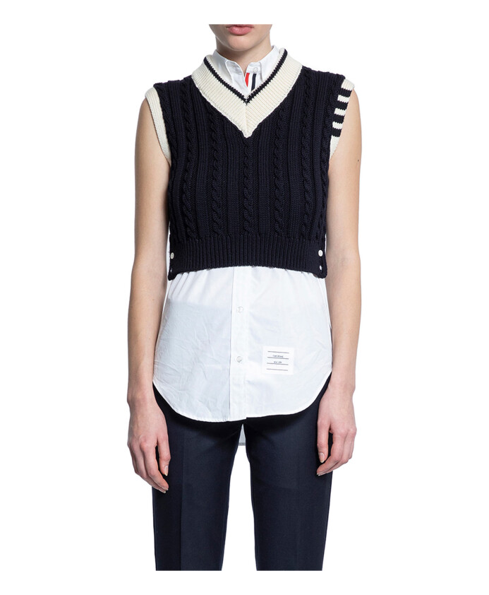 cropped-cable-knit-v-neck-sweater