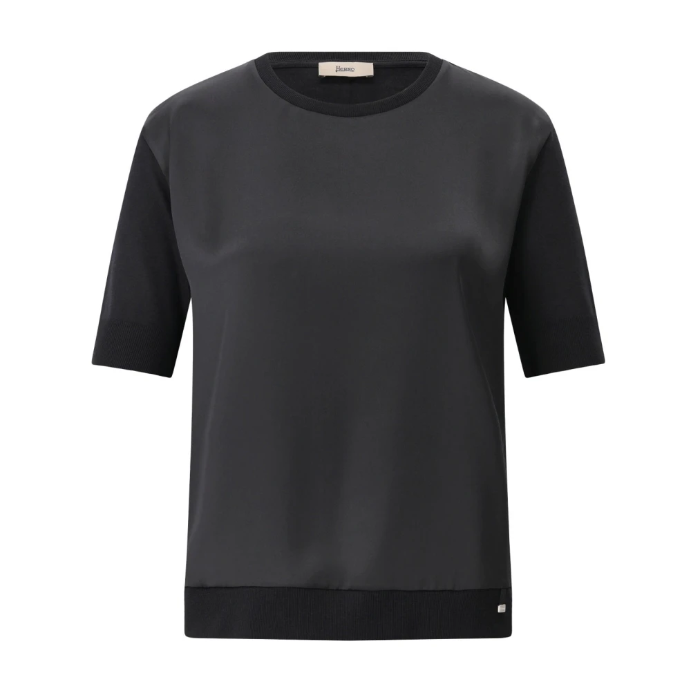 Herno - Tops > T-Shirts - Black - Herno - Modalova