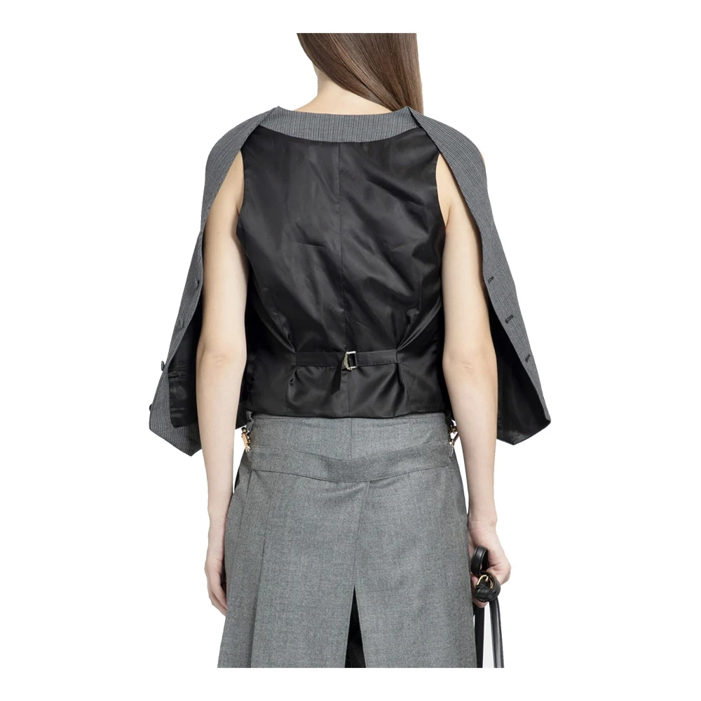 Fendi Gestreepte Vest Top Runway Stijl Gray Dames