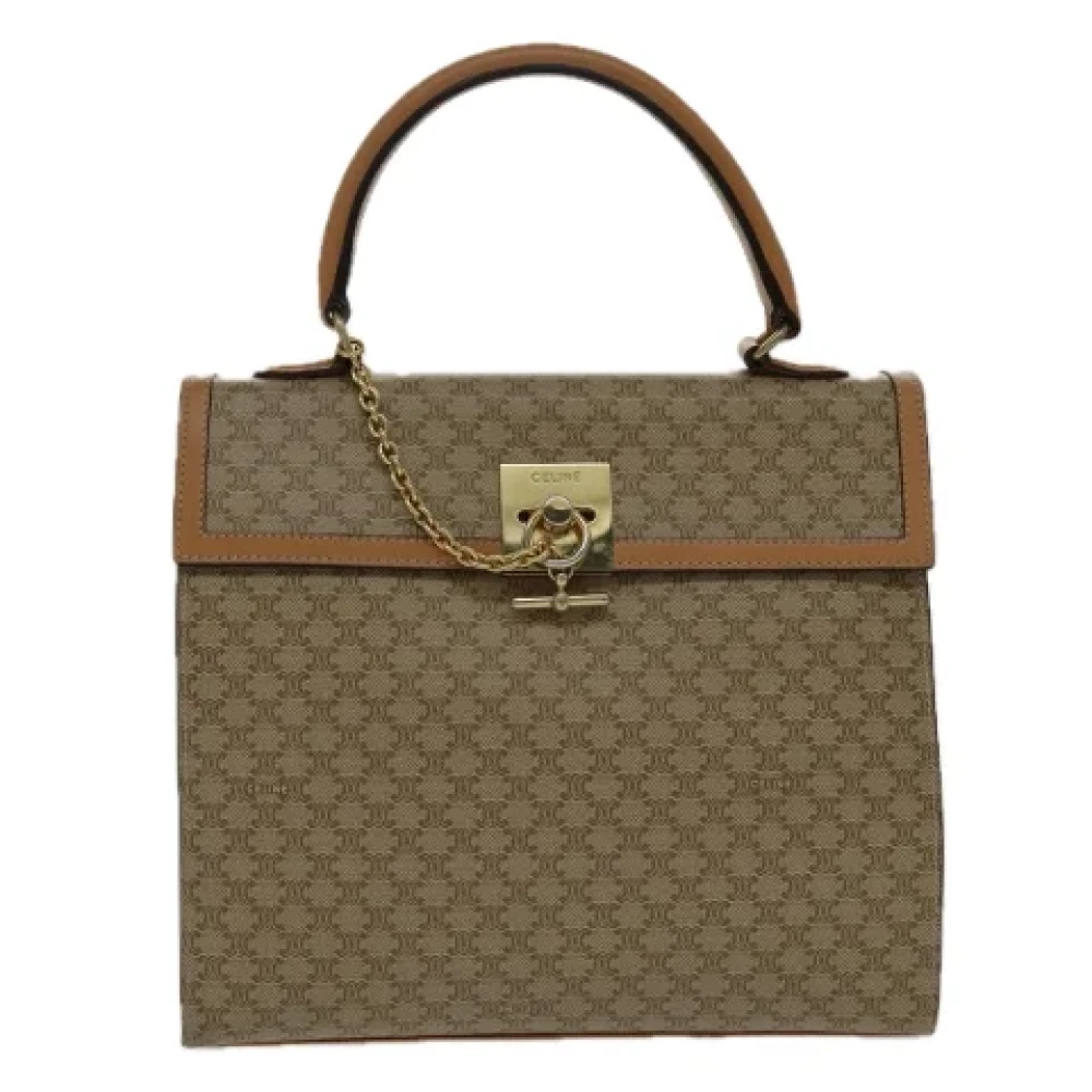Celine Vintage Pre-owned Canvas handbags Beige Dames