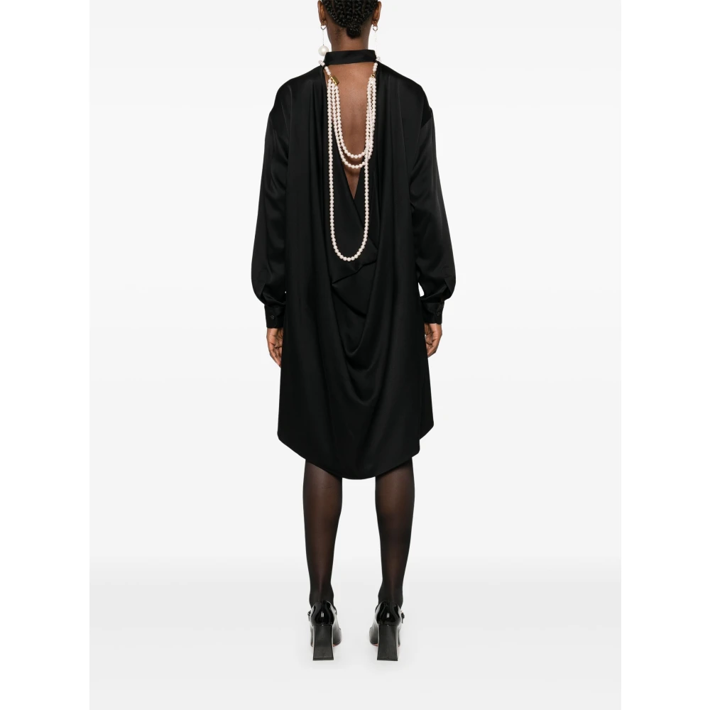 Moschino Zwart Satijn Enverse Satin Top Black Dames