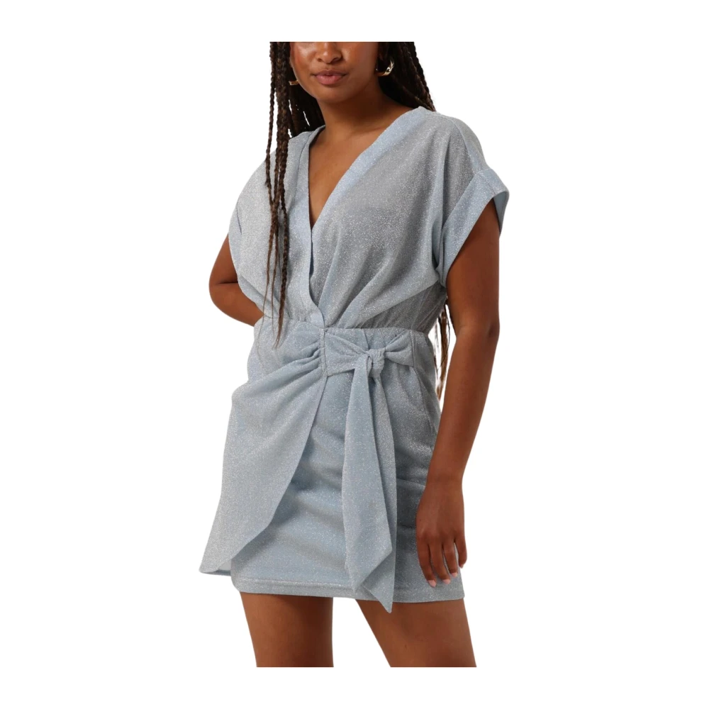 Refined Department Schitter in Zilveren Mini Jurk Sanne Blue Dames
