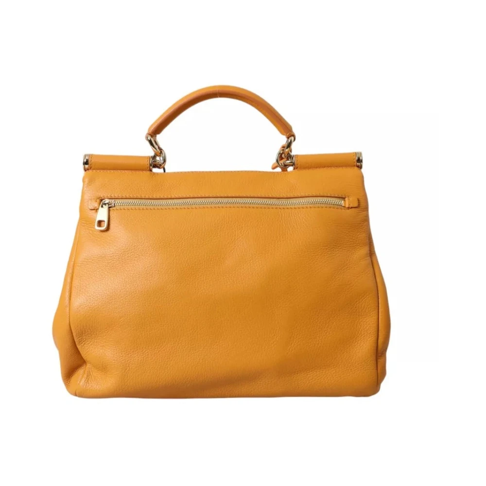 Dolce & Gabbana Gele leren Satchel tas Yellow Dames
