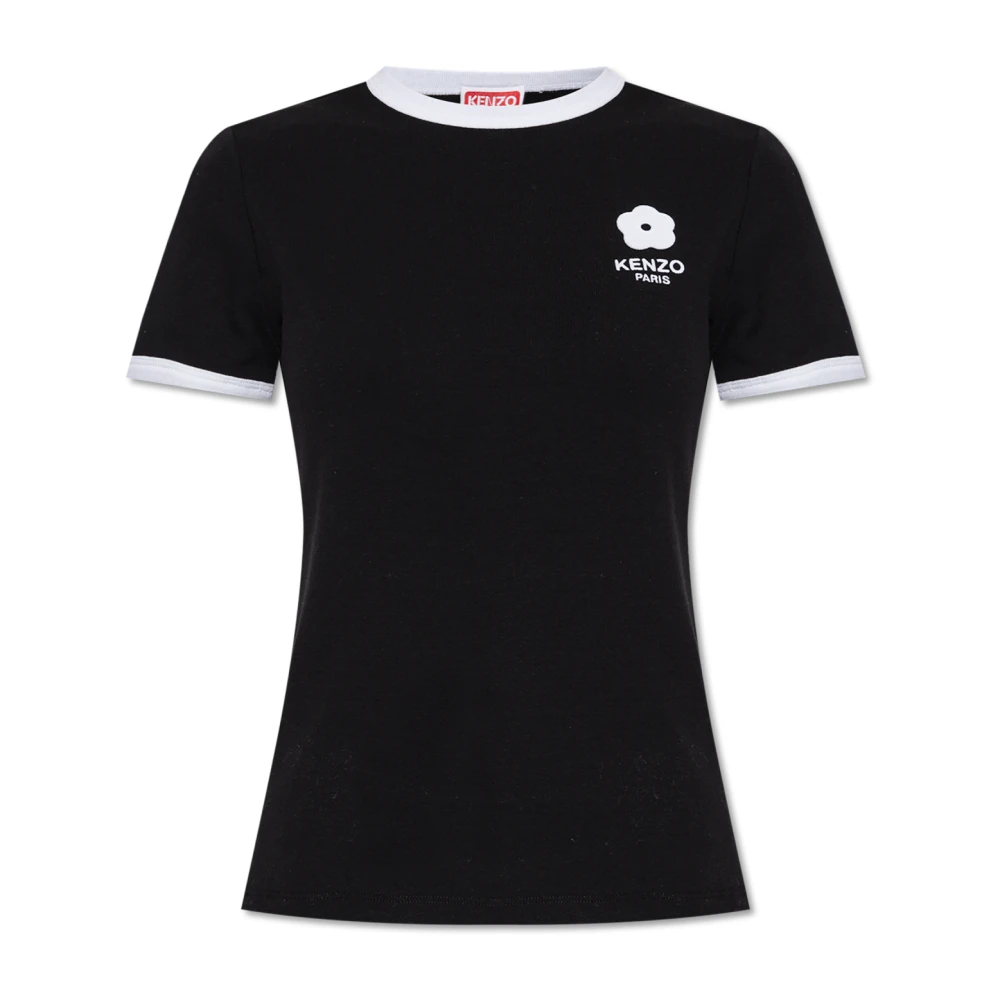 Kenzo Zwart Bloem Motief T-shirts en Polos Black Dames