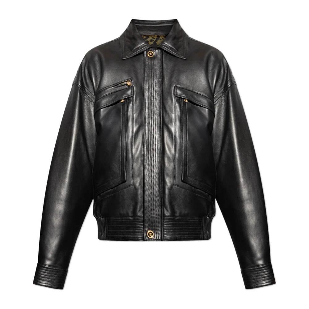 Jackets > Leather Jackets - - Versace - Modalova