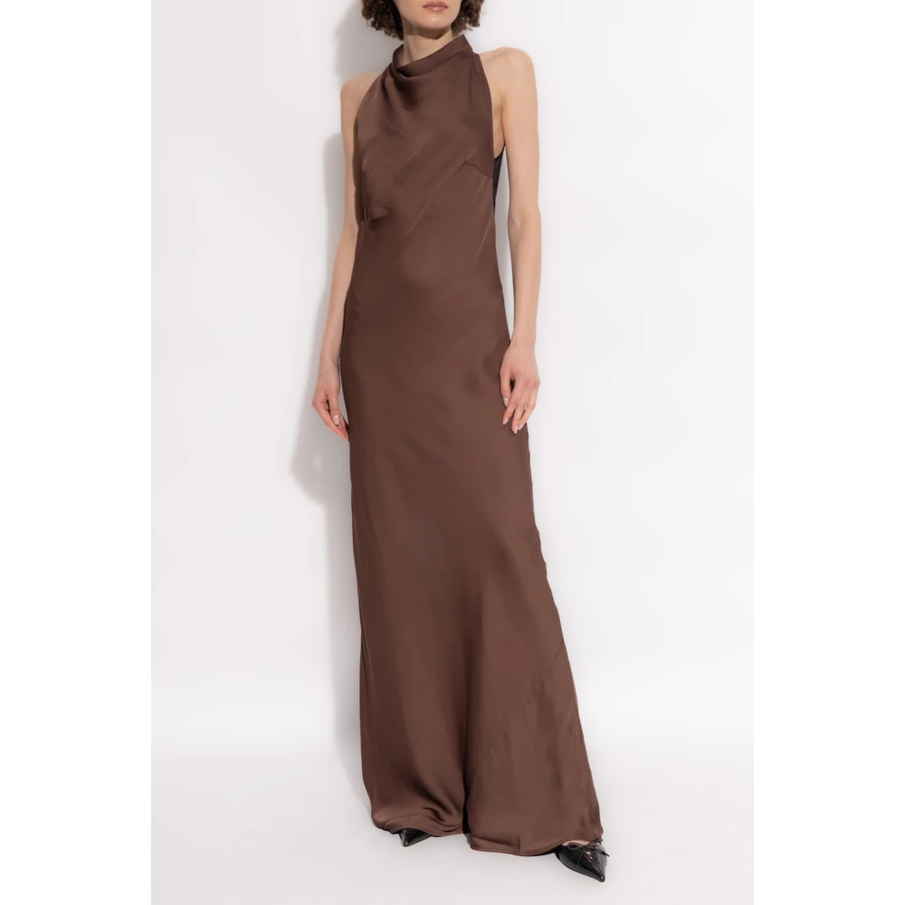 Rotate Birger Christensen Jurk met kant Brown Dames