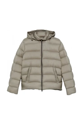 Lätt Beige Matt Pufferjacka