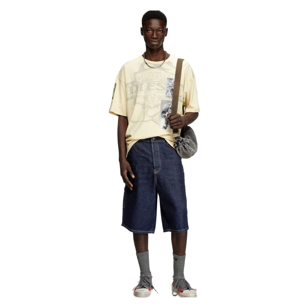 Diesel Blauwe Denim Bermuda Cargo Shorts Blue Heren