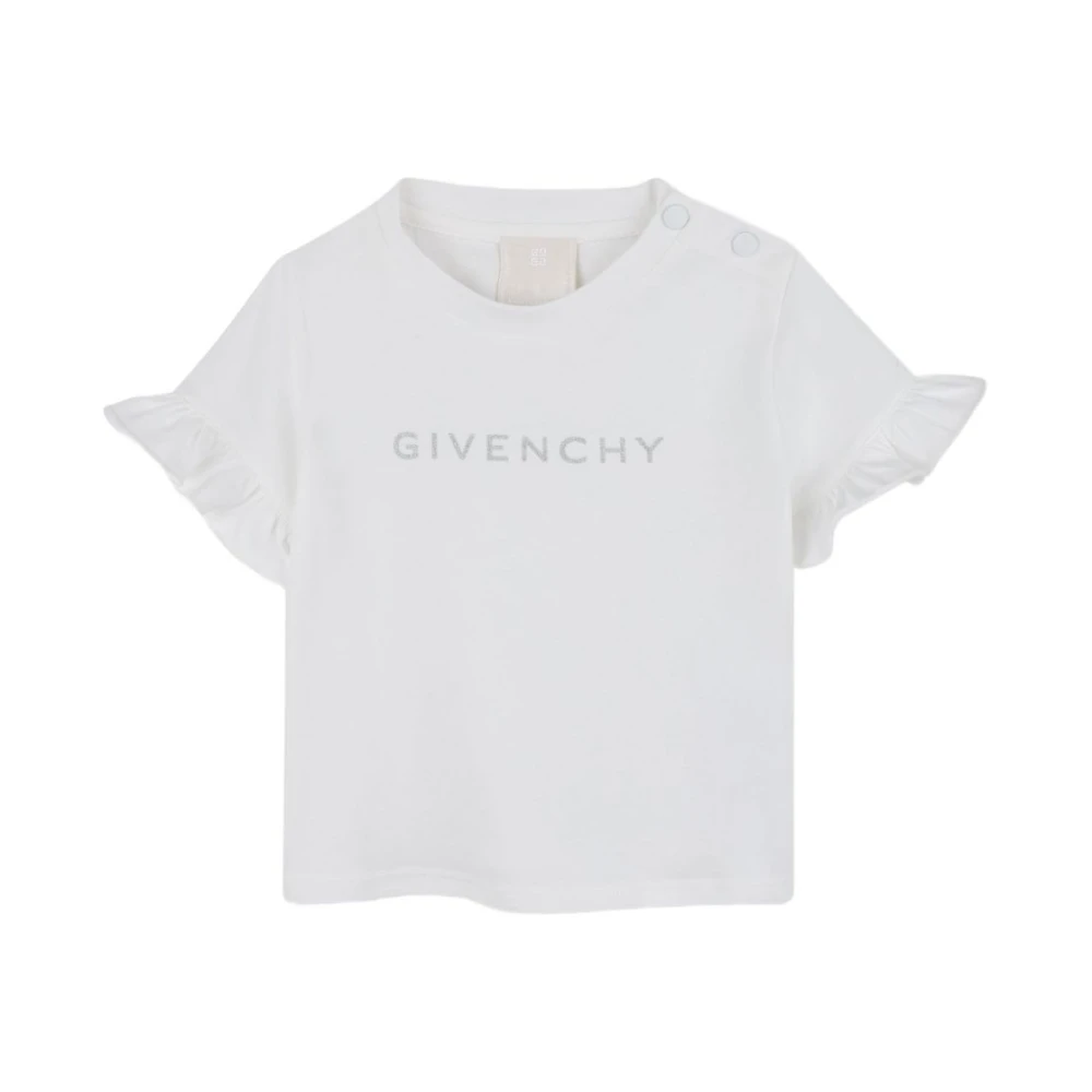 Givenchy Girls White Kids Short Sleeve T-Shirts, 18 M, Kids Logo T-Shirts And Polos