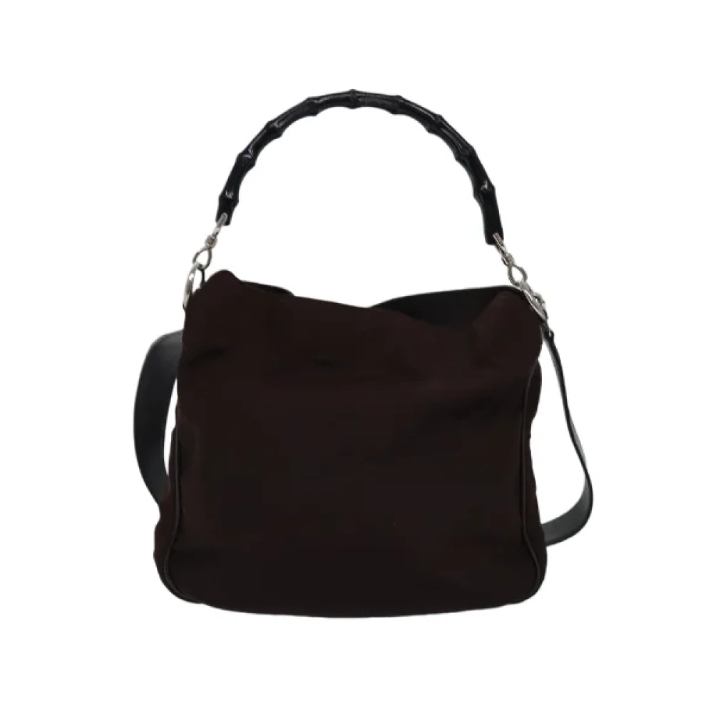 Gucci Vintage Pre-owned Nylon gucci-bags Brown Dames