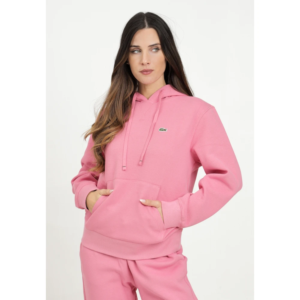 Lacoste Roze Hoodie Sweater Chic Style Pink Dames