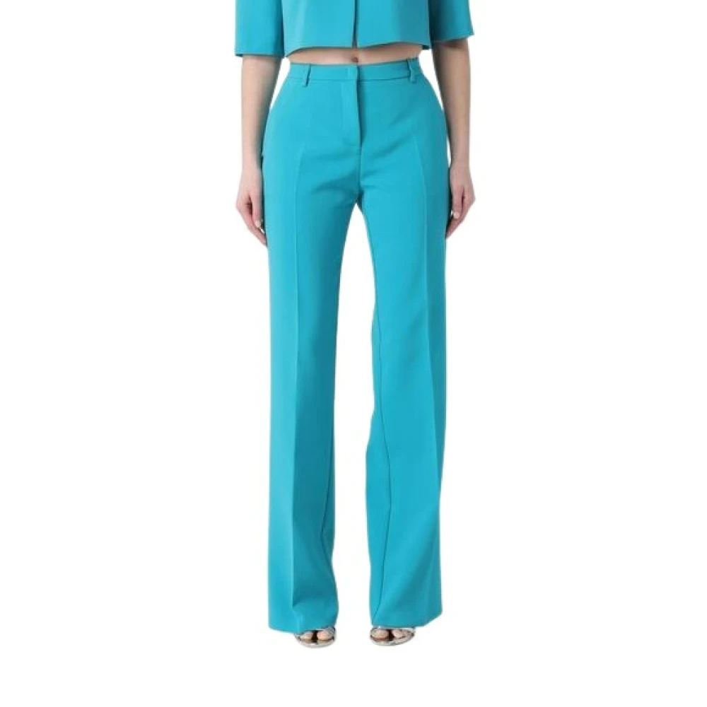 Pinko Women's Blue Straight Trousers - Wide Trousers - L - Trousers