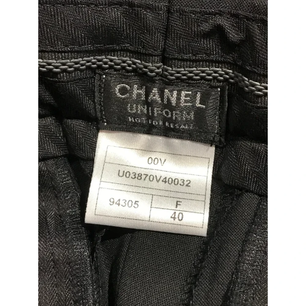 Chanel Vintage Pre-owned Polyester bottoms Black Dames