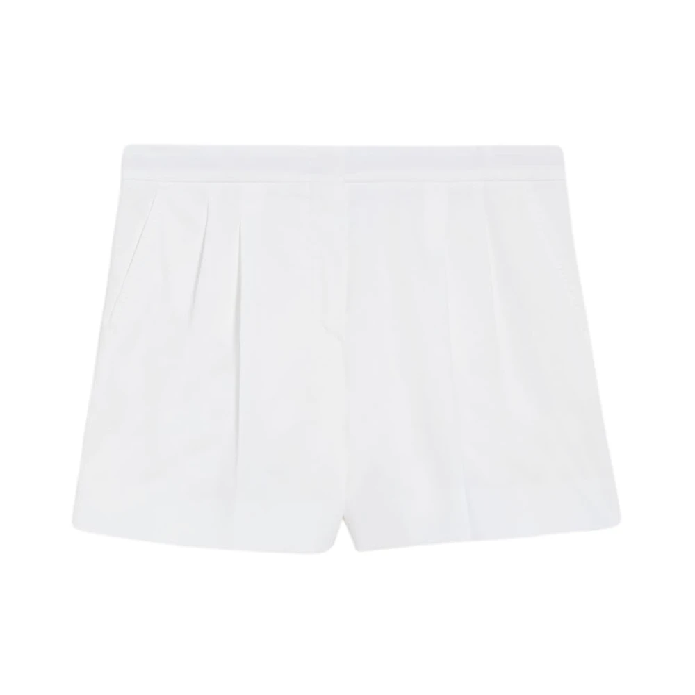 Max Mara Witte Katoenen Stretch Shorts White Dames