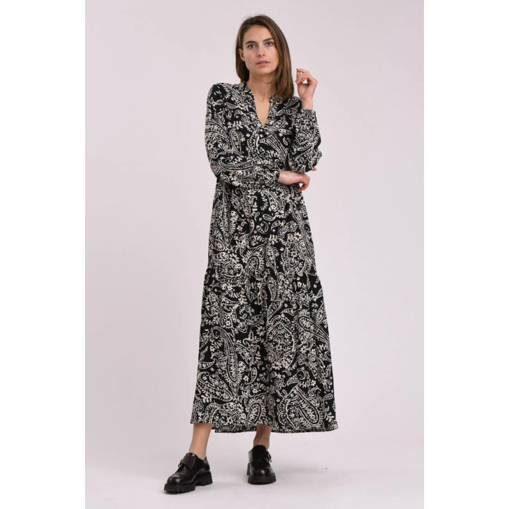 La Fée Maraboutée Lang Bedrukte Losse Pas Jurk Multicolor Dames