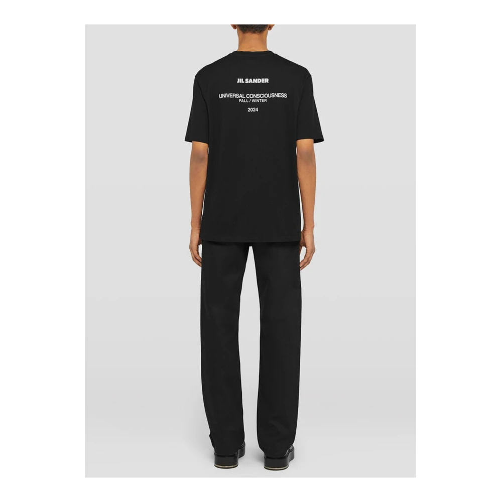 Jil Sander Logo Crewneck T-Shirt Black Heren