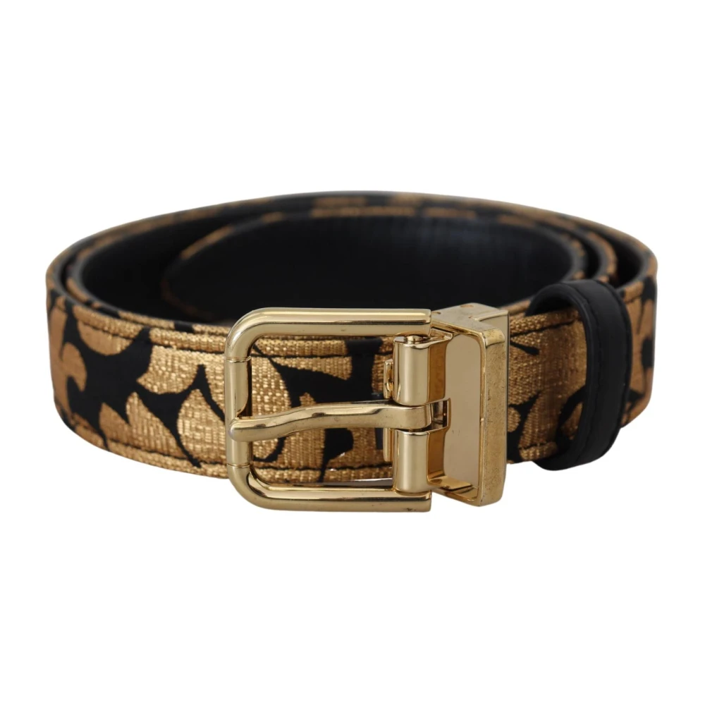 Dolce & Gabbana Multicolor Jacquard Logo Gesp Riem Multicolor Dames