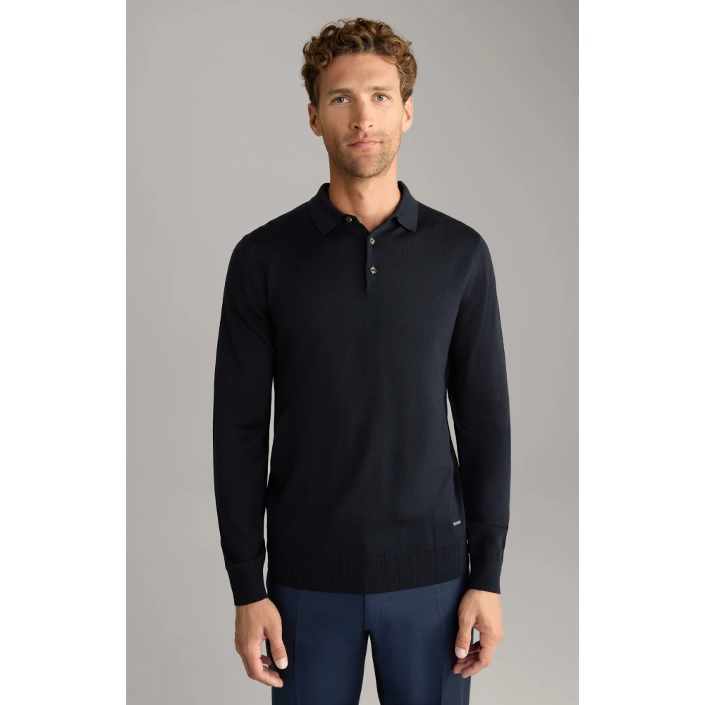 Joop! Donkerblauwe wollen polotrui Black Heren