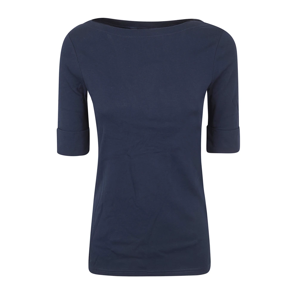 Ralph Lauren Women's Blue T-Shirts, M, Judy Elbow Sleeve Knit