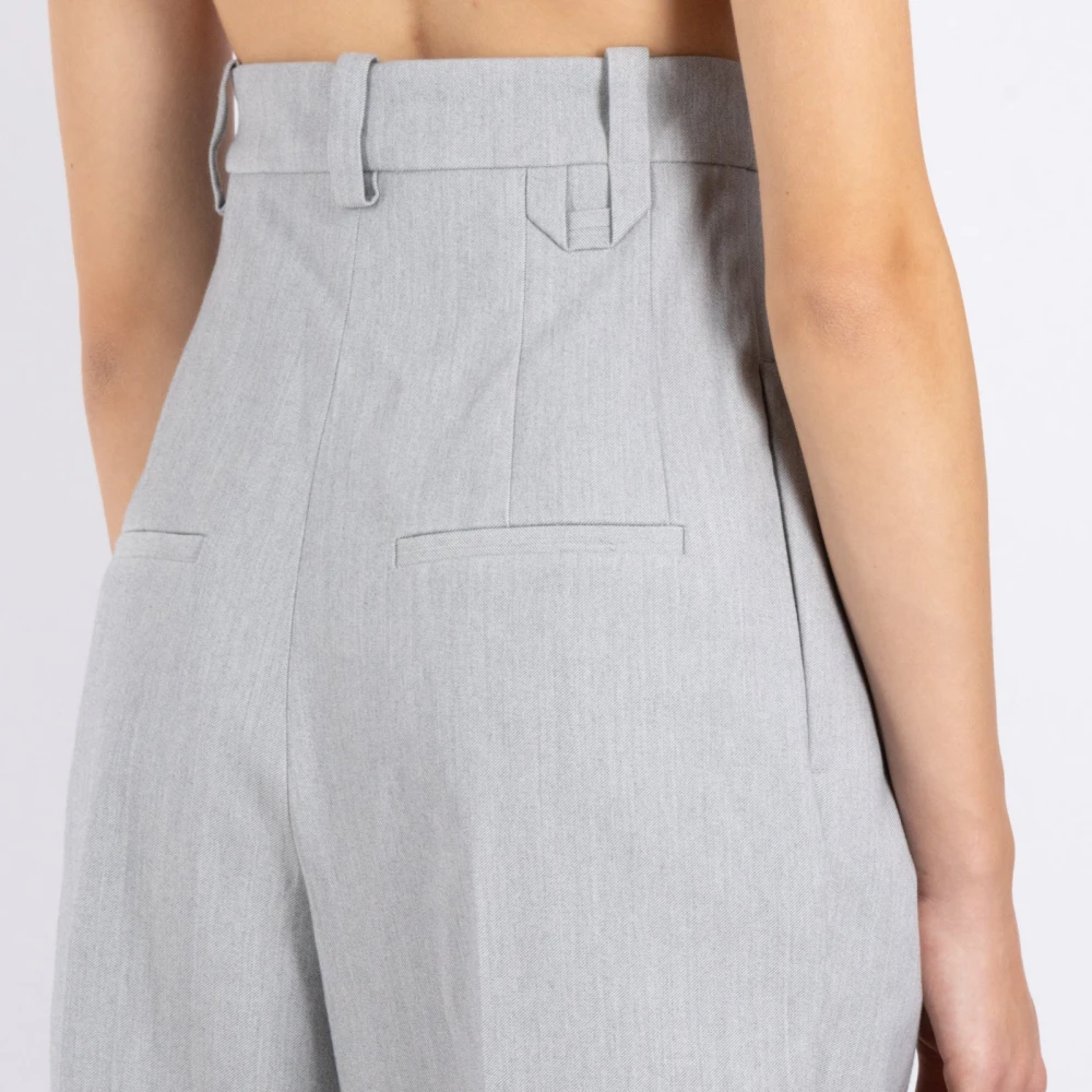 Jacquemus Hoge Taille Wijde Pijp Broek Gray Dames
