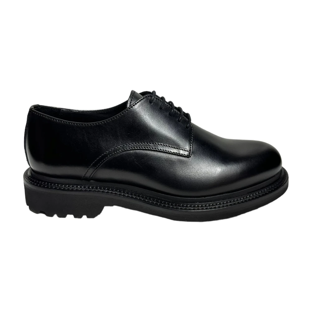 Marechiaro 1962 Zwarte leren veterschoenen met rubberen zool Black Heren