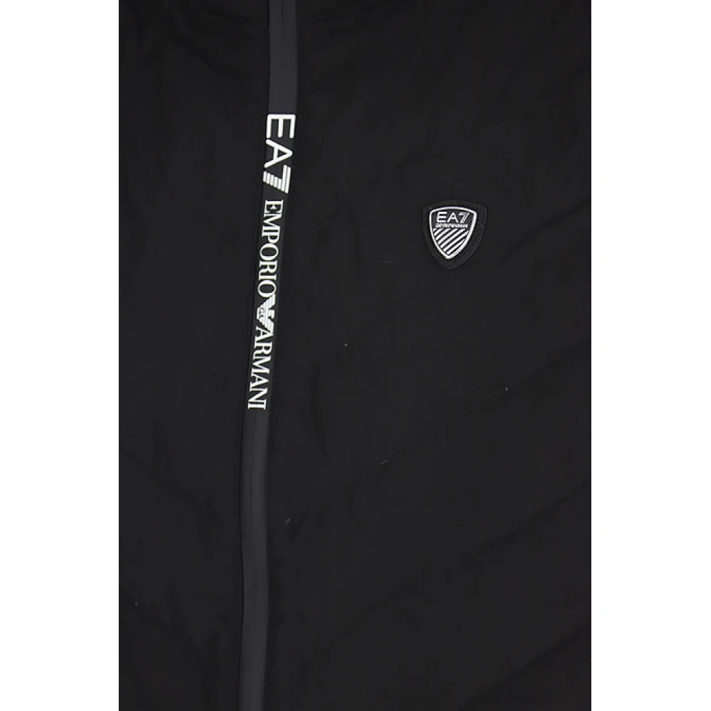 Emporio Armani EA7 Zwarte Mouwloze Donsvest Met Ritssluiting Black Heren