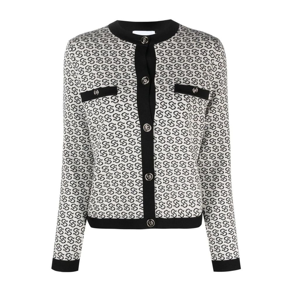 Ferragamo Women's White Multicolour Wool Cardigan - Cardigans - M - Knitwear