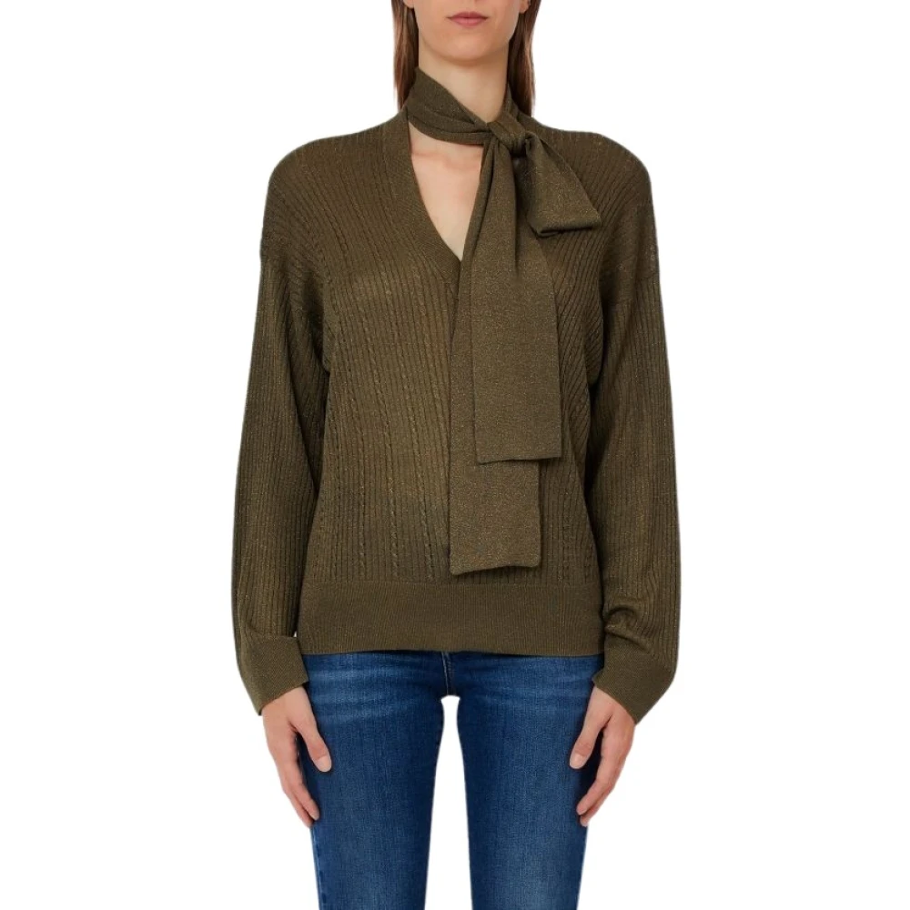 Liu Jo Mujer Verde - Ecs Chiusa V-Neck Knitwear- Knitwear - S- Ecs Chiusa V-Neck Knitwear