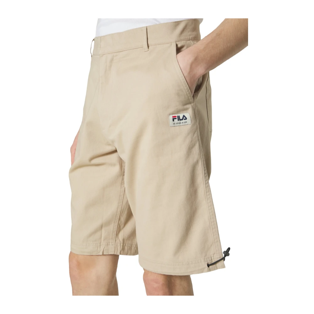 Fila Heren Shorts Teunz Model Katoen Beige Heren