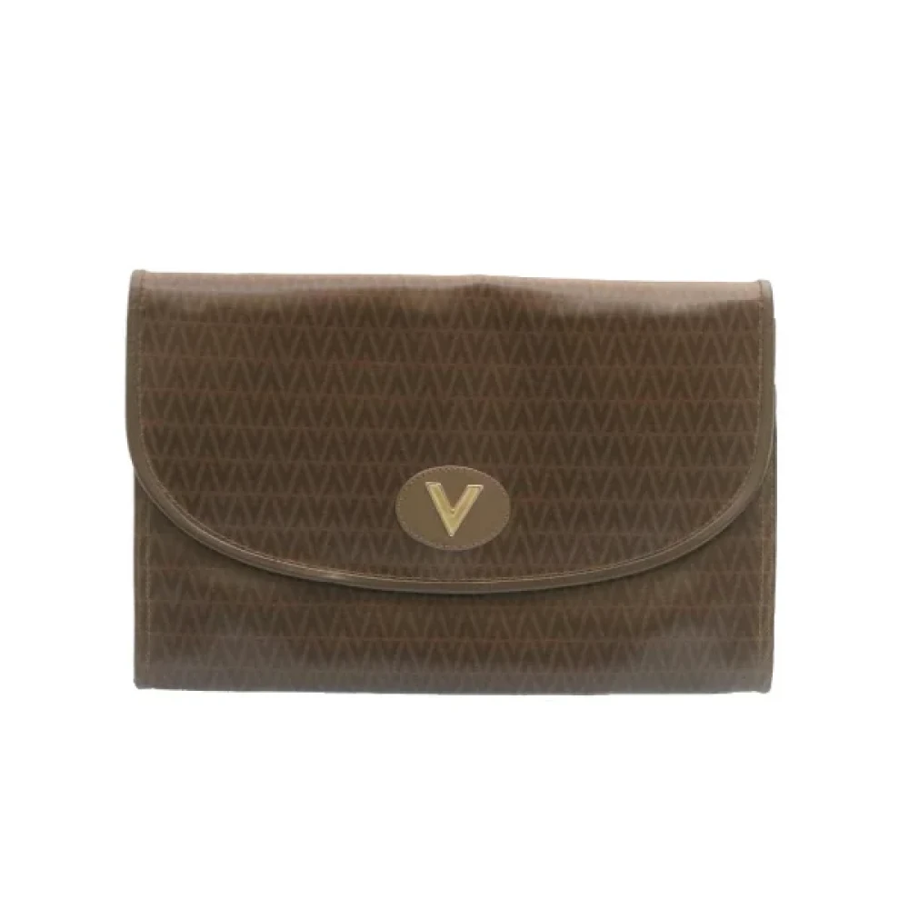 Valentino Vintage Pre-owned Canvas shoulder-bags Brown Dames