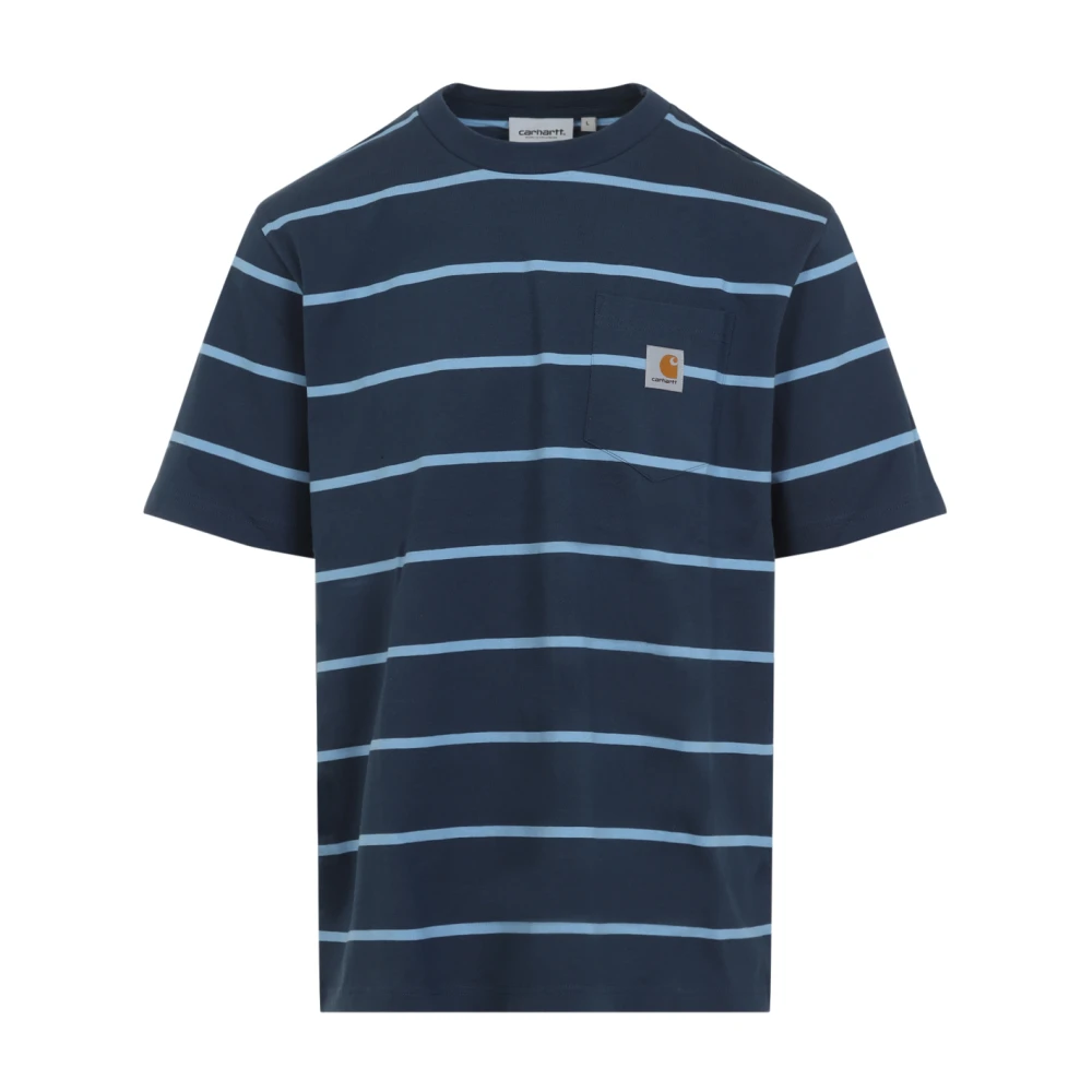 Carhartt WIP Aiken Stripe Zak T-shirt Blue Heren