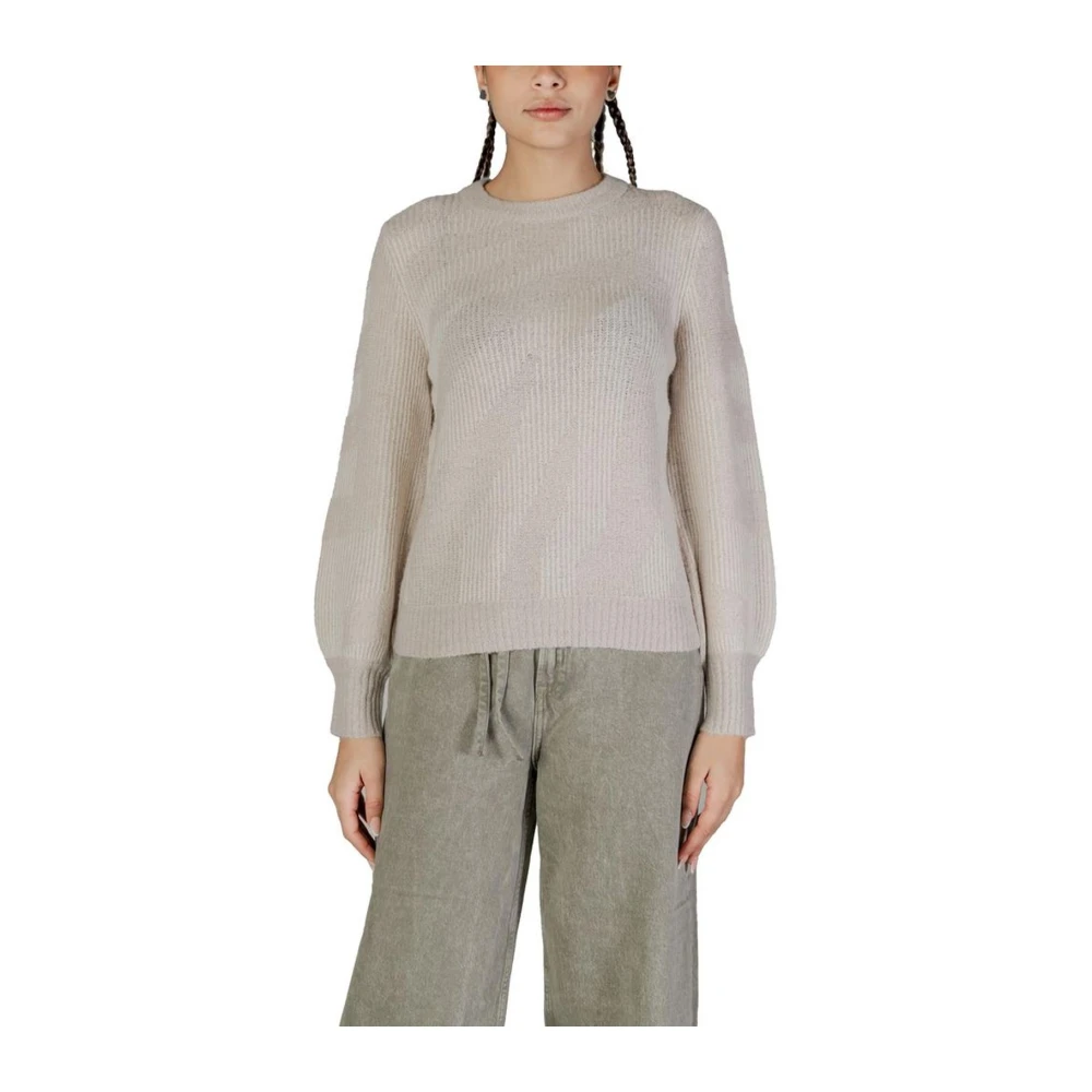 Vila Gezellige Acryl Blend Trui voor vrouwen Beige Dames