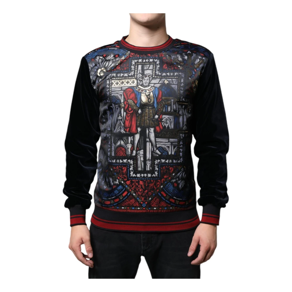 Dolce & Gabbana Multicolor Crew Neck Pullover Sweater Multicolor Heren