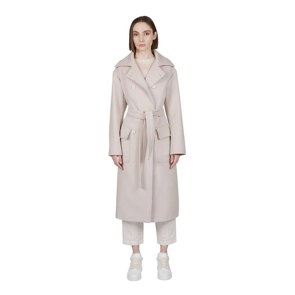 Eleventy Dubbelborstige wollen jas Gray Dames