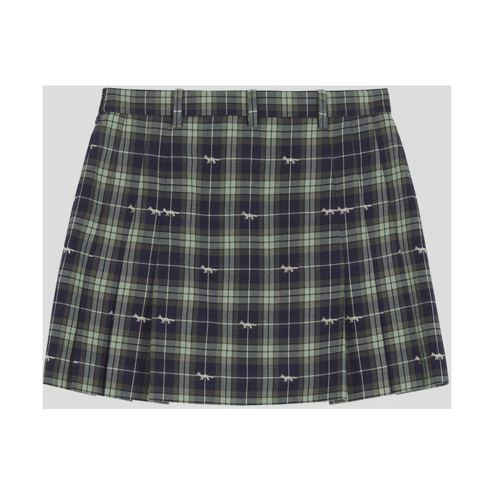 Maison Kitsuné Katoenen Geruite Rok Multicolor Dames