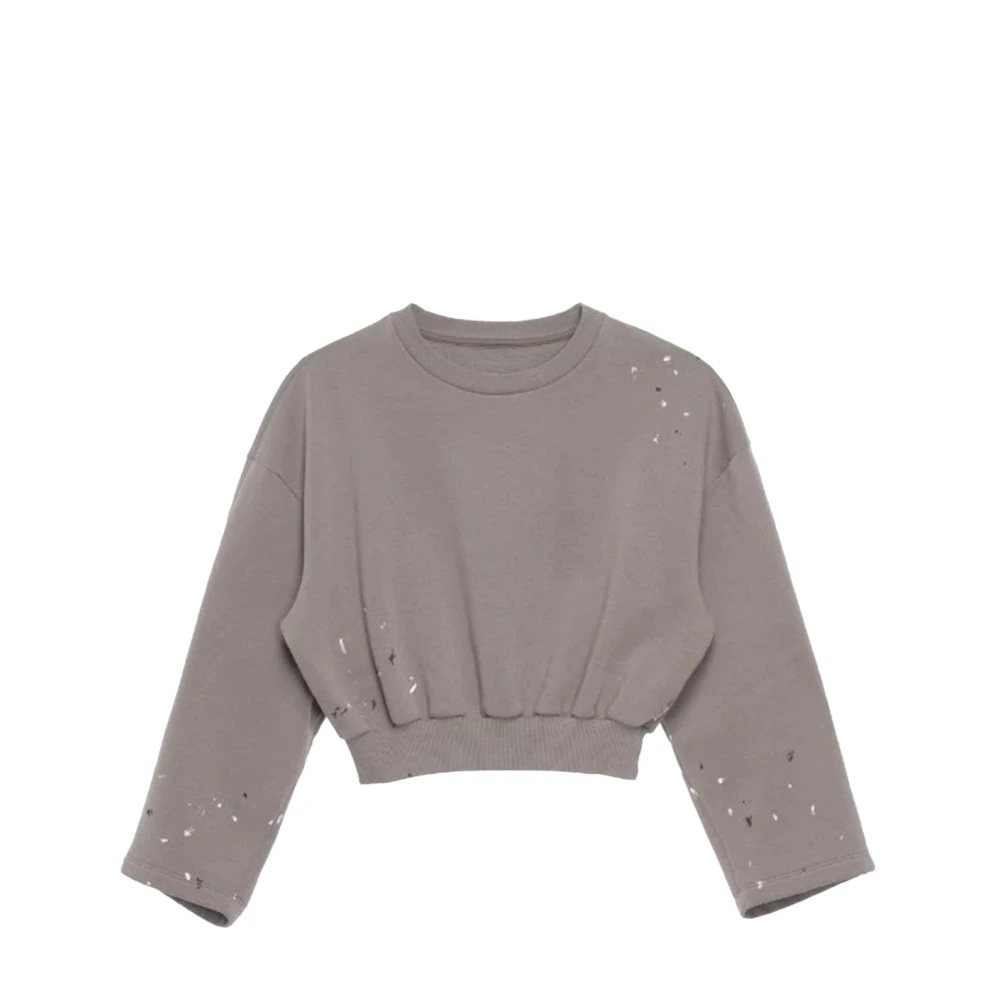 MM6 Maison Margiela Cropped Sweatshirt Gray Dames