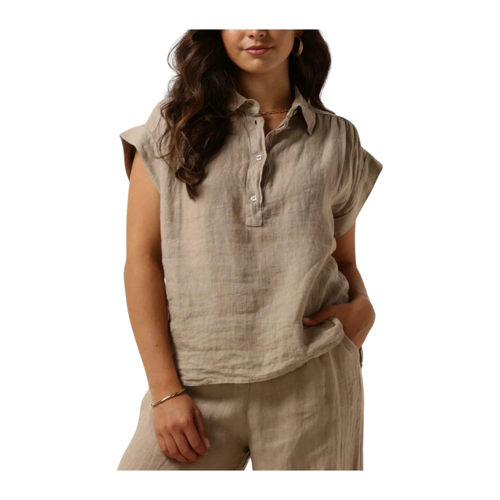 Nukus Elegante Milla Blouses in Zand Beige Dames