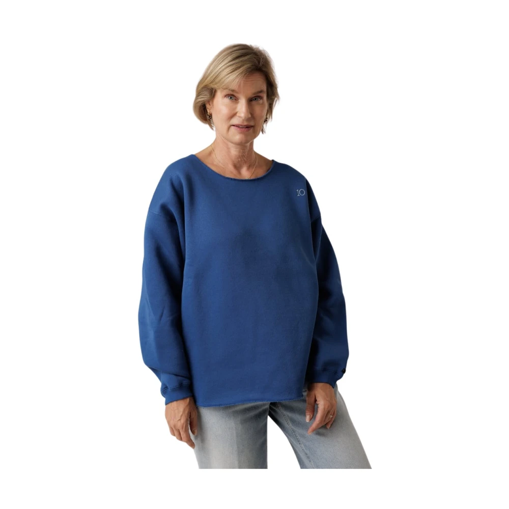 10Days Raw Edge Statement Sweater True Blue Dames