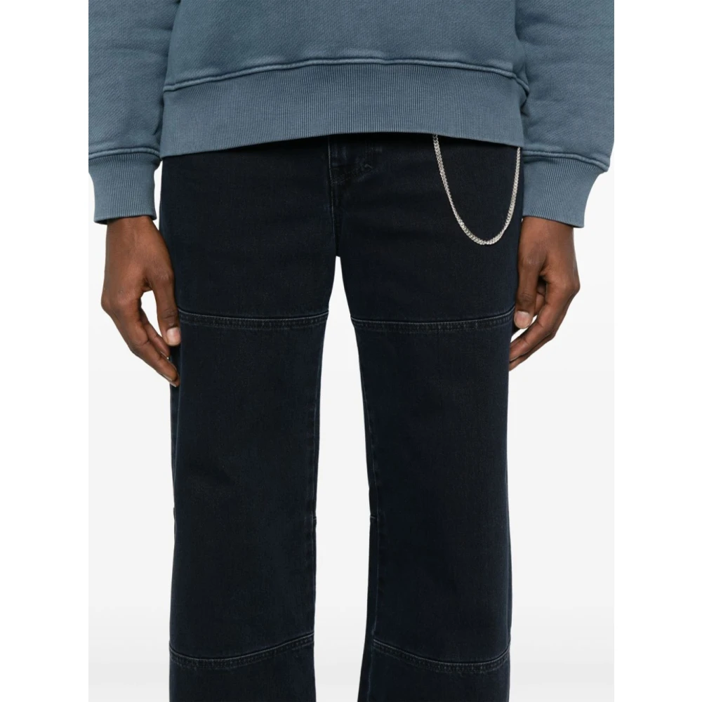 Sunflower Navy Blue Twisted Wide Leg Jeans Blue Heren