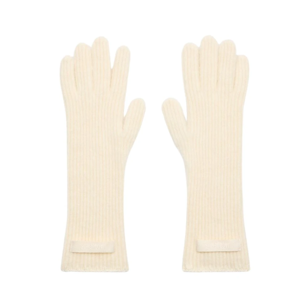 Jacquemus Geribbelde Alpaca Wol Handschoenen Beige Dames