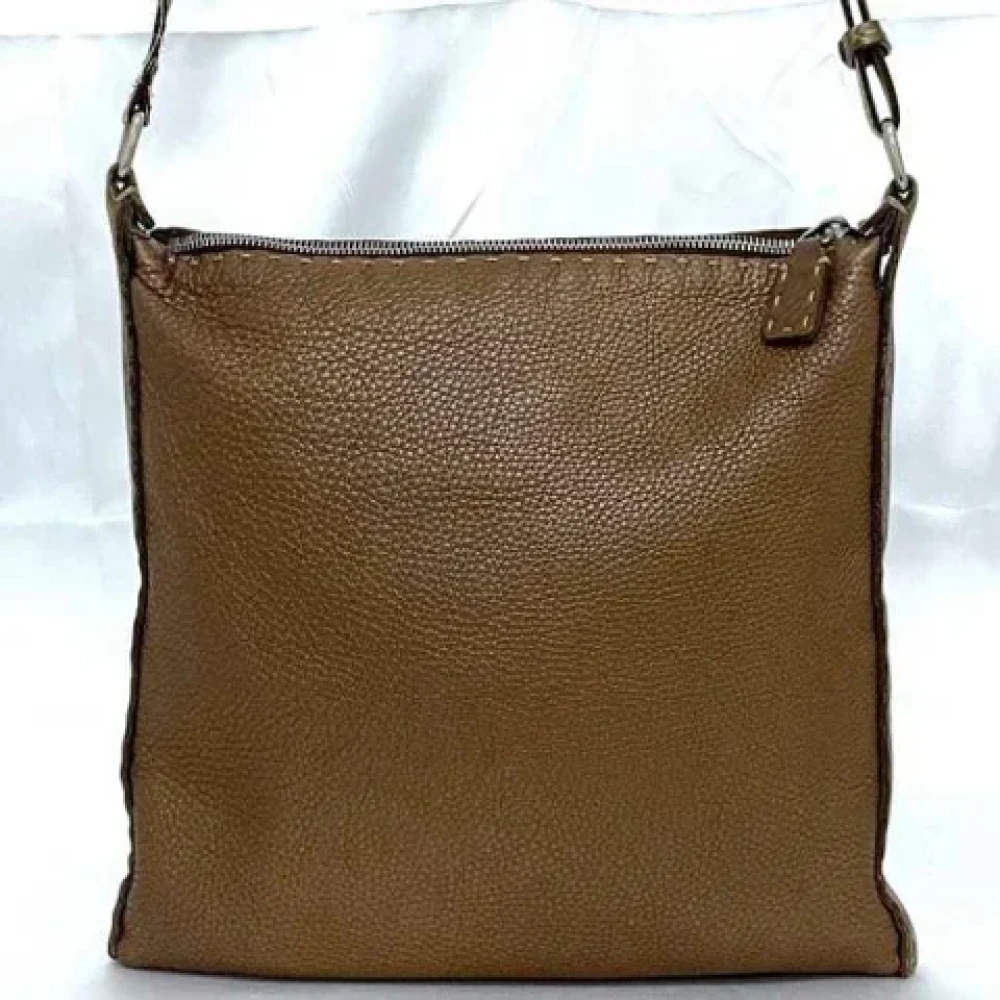 Fendi Vintage Pre-owned Leather shoulder-bags Brown Dames