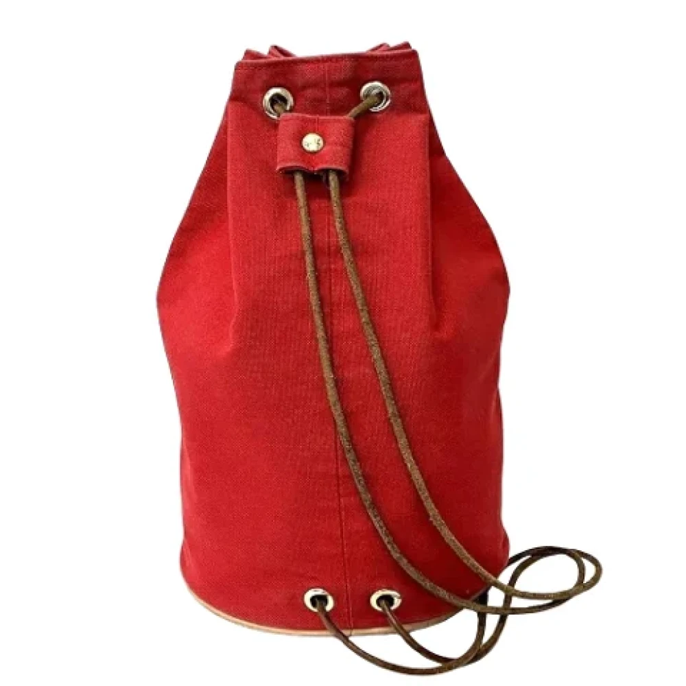 Hermès Vintage Pre-owned Canvas shoulder-bags Red Dames