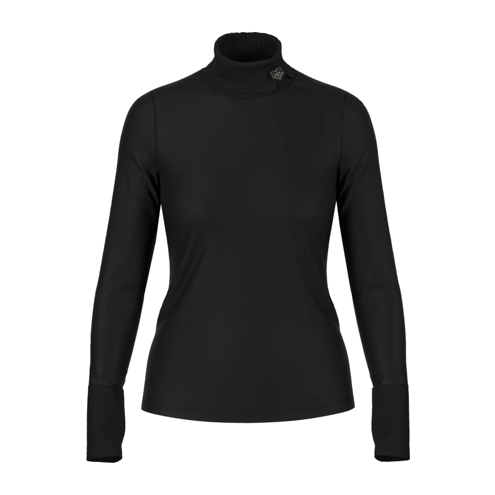 Marc Cain Lange mouw stretch katoenen shirt Black Dames