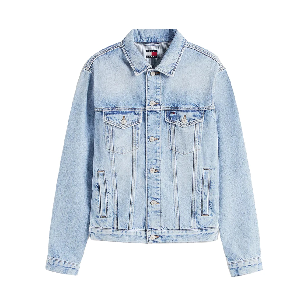 Tommy Jeans Men's Blue Ryan Rglr Trckr Rwb Jacket - Denim Jackets - L - Jackets