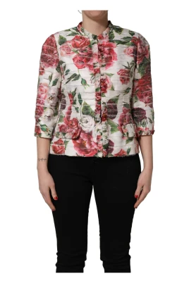 Peony Print Crewneck Jacket